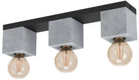 EGLO Deckenleuchte "PRESTWICK 3" E27 1 Stk. Deckenleuchte in schwarz aus Stahl -