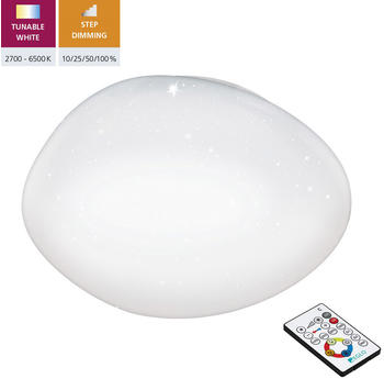 Eglo 97578 LED Deckenleuchte SILERAS mit Kristallen weiß weiß Ø60cm H:8,5cm
