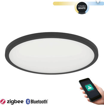 Eglo 900761 Deckenleuchte SARSINA-Z Alu, Stahl schwarz LED 33,5W 2700-6500K H:5.2cm &Oslash;45cm dimmbar mit Connect-Z Funktion