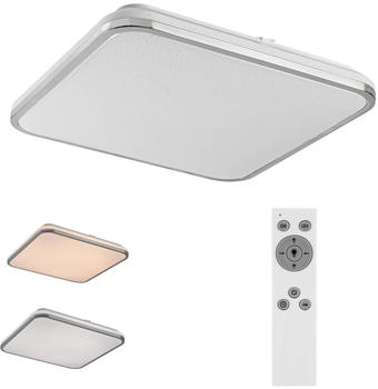 Rabalux 3479 Deckenleuchte Linden Chrom weiß LED 72W L:7.5cm B:45.5cm H:7.5cm Ø45.5cm dimmbar mit Fernbedienung