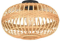 EGLO Deckenleuchte "AMSFIELD Deckenlampe, Stahl und Holz, E27, Wohnzimmerlampe,