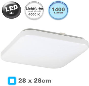 Rabalux 2286 LED Deckenleuchte Rob aus Metall und Kunststoff in weiß eckig 28 x 28 cm 1400lm