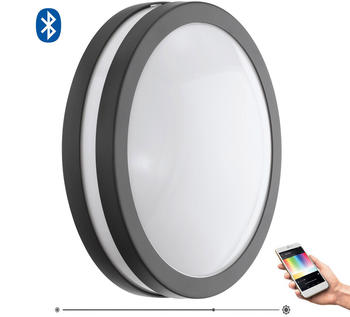 Eglo 33571 LED Deckenleuchte Crosslink LOCANA-C anthrazit H:9.5cm &Oslash;:26cm dimmbar IP443000K mit Connect Funktion