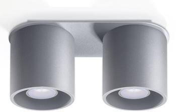 Sollux SL.0055 Deckenleuchte ORBIS 2 grau L: 26, B: 11, H: 12, Fassung GU10, dimmbar