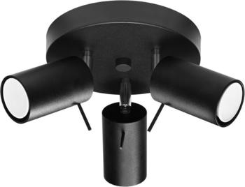 Sollux Lighting Sollux SL.1016 Deckenleuchte RING 3P schwarz L: 200, B: 200, H: 180, GU10/40W, dimmbar