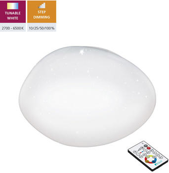 Eglo 97577 LED Deckenleuchte SILERAS mit Kristallen weiß weiß Ø45cm H:8,5cm
