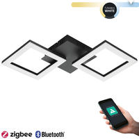 EGLO Deckenleuchte "PARANDAY-Z Deckenlampe schwarz, verstellbar, Disco-Modus, ZigBee
