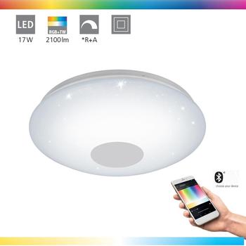 Eglo 33218 LED Deckenleuchte Crosslink VOLTAGO-C wei&szlig; H:9.5cm &Oslash;:38cm dimmbar 2700-6500K mit Connect Funktion