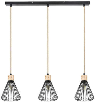 Rabalux 3149 - Hängeleuchte FARFALLE 3xE27/40W/230V schwarz/Buche