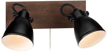 Markslöjd Lighting 108213 - Wandstrahler NATIVE 2xE14/18W/230V schwarz/Holz