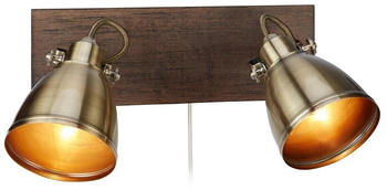Markslöjd Lighting 108214 - Wandstrahler NATIVE 2xE14/18W/230V Messing/Holz