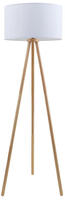 Briloner Leuchten Stehlampe "1379016 Floor" E27 Warmwei&szlig; Holz Stativ, Stoffschirm,