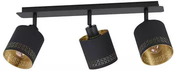 Eglo Wand-/Deckenleuchte Esteperra Schwarz/Gold E27 3-flammig