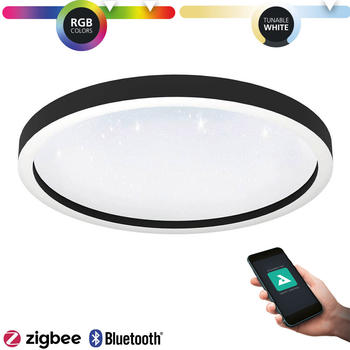 Eglo 900412 Deckenleuchte MONTEMORELOS-Z Kunststoff m.Kristalleffekt wei&szlig; LED 34,5W 2700-6500K H:7cm &Oslash;57cm dimmbar mit Connect-Z Funktion