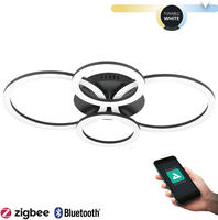 EGLO Deckenleuchte "PARRAPOS-Z Deckenlampe schwarz, TuneableWhite, ZigBee 3.0,