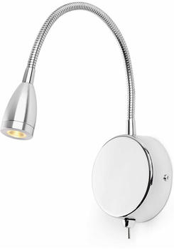 Faro Moderne Wandleuchte mit Lesearm Loke in nickel-matt LED silber
