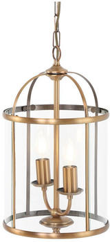 Steinhauer Pendelleuchte Pimpernel in Bronze und Transparent E14 2-flammig braun