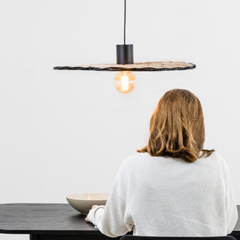 Faro Pendelleuchte Costas in Schwarz und Braun E27 600mm schwarz
