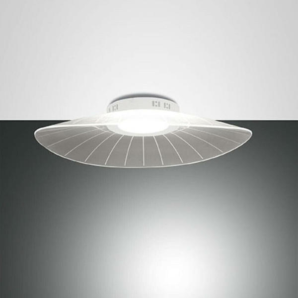 Fabas Luce LED Deckenleuchte Vela in Weiß 24W 4000lm 590mm transparent