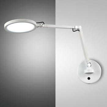 Fabas Luce LED Wandleuchte Regina in Weiß 9W 1135lm mit Lesearm weiß