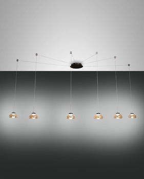 Fabas Luce LED Pendelleuchte Arabella 6x8W 4320lm in Amber und Schwarz braun