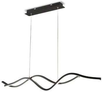 Fabas Luce LED Pendelleuchte Sinuo in Schwarz 2x 18W 1940lm schwarz