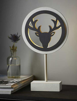 Star Trading LED Tischleuchte Woodworks in Grau und Weiß 8x 0,06W grau