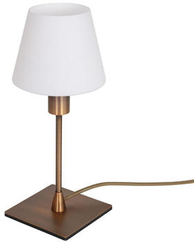 Steinhauer Tischleuchte Ancilla in Bronze und Weiß E14 braun