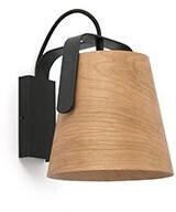 Faro Wandleuchte Stood aus Holz in Natur und Schwarz E27 schwarz