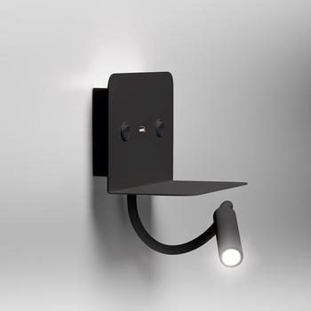 LupiaLicht LED Wandleuchte Rack in Schwarz 2x 3W 380lm mit Lesearm schwarz
