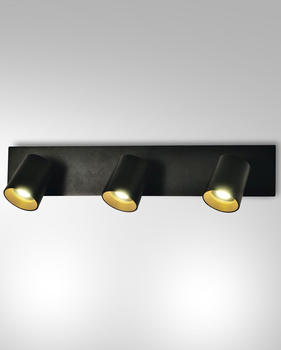 Fabas Luce Deckenleuchte Modo in Schwarz GU10 3-flammig schwarz