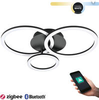 EGLO Deckenleuchte "PARRAPOS-Z Deckenlampe schwarz, TuneableWhite, ZigBee 3.0,