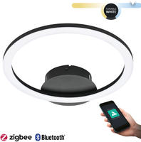 EGLO Deckenleuchte "PARRAPOS-Z Deckenlampe schwarz, TuneableWhite, ZigBee 3.0,