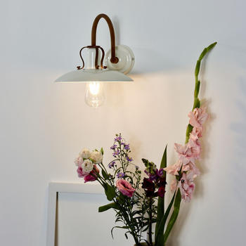 Lucide Vintage Wandleuchte Römer in creme, E27 beige / creme