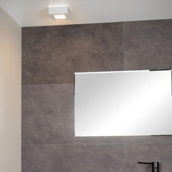 Lucide LED Deckenleuchte Brice in Weiß 8W 3000K 362lm IP44 108mm eckig weiß