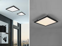 Reality - Led Deckenleuchte Alpha Schwarz Panel Eckig Ultra Slim, Quadrat 29cm