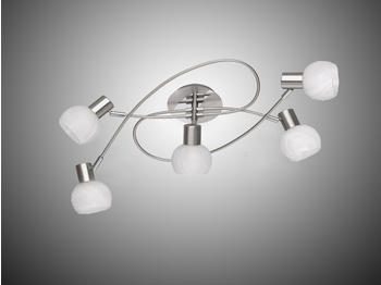 Trio LED Deckenleuchte 5 flammig Wei&szlig;/Chrom Deckenstrahler, Treppenhausbeleuchtung