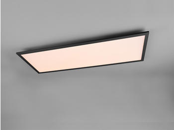 Trio LED Deckenleuchte GAMMA Schwarz Panel mit Nachtlicht rechteckig 80x29cm