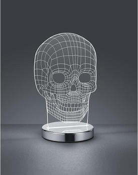 Trio LED Tischleuchte SKULL 3D Optik Totenkopf Lichtfarbe einstellbar, Höhe 21cm