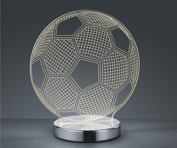 Trio-Leuchten Trio LED Tischleuchte BALL 3D Fußball Lichtfarbe einstellbar Höhe 22cm