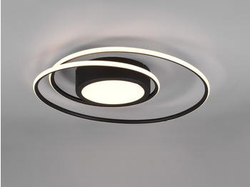 Trio-Leuchten Trio LED Deckenleuchte YAVA Ringförmig mit Fernbedienung, Ø 60cm, Schwarz