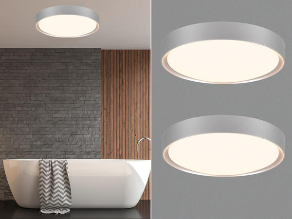 Trio LED Deckenleuchten Set Grau Ø 33cm Lampen für Badezimmer, Gäste WC & Feuchträume
