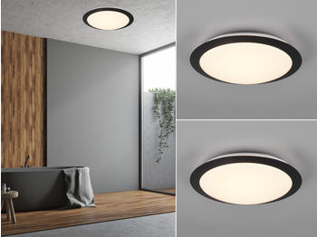 Trio LED Deckenleuchten Set Schwarz Ø29cm Lampe für Badezimmer Gäste WC & Feuchträume