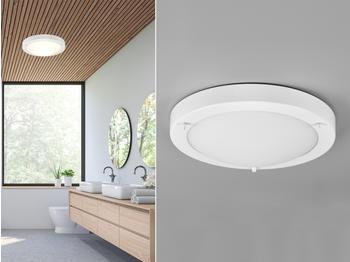 Trio LED Deckenleuchte Weiß Ø31,5cm Lampen für Badezimmer, Gäste WC & Eingangsbereich