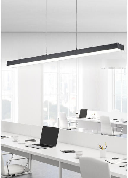 Trio Extra lange LED Balken Pendelleuchten Bürolampe hängend Touch Dimmer in schwarz