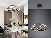 Trio - Gro&szlig;e Led Pendelleuchte Nuria Dimmbar Geschwungen Schwarz, &Oslash; 60cm