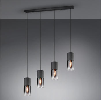 Trio LED Industrial Rauchglas Pendelleuchte mehrflammig &uuml;ber Esszimmertisch Kochinsel