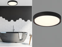 Led Deckenleuchte Clarimo In Schwarz Matt Ip44 Badlampe, &Oslash; 33cm