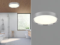 Trio Lighting - Led Deckenleuchte Clarimo In Silber Chrom Ip44 Badlampe, &Oslash; 33cm