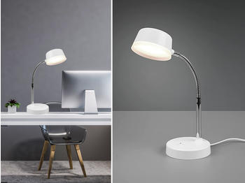 Trio-Leuchten Trio LED Schreibtischleuchte KIKO flexibel, Kunststoff Weiß, 34cm hoch